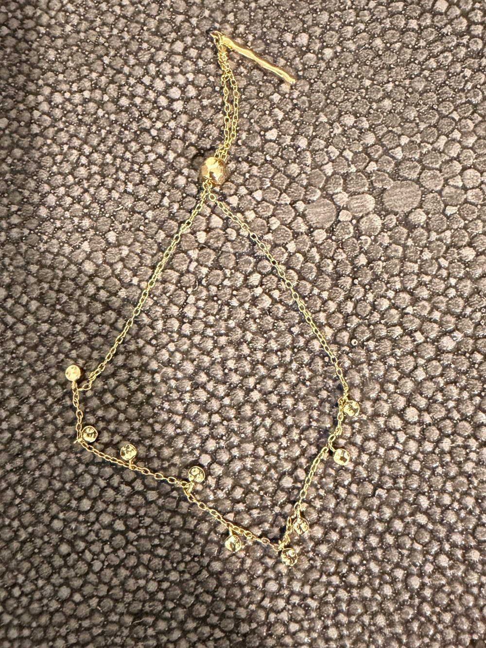 Delicate Gold-Tone Beaded Chain Necklace